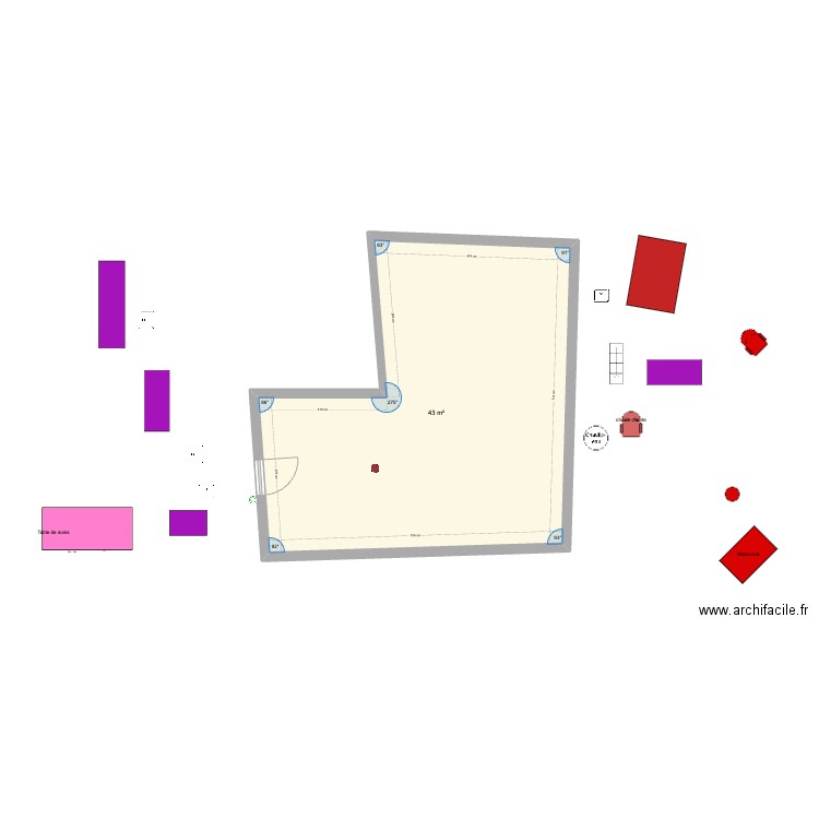 Plan a l'échelle exact sans cloisons. Plan de 0 pièce et 0 m2