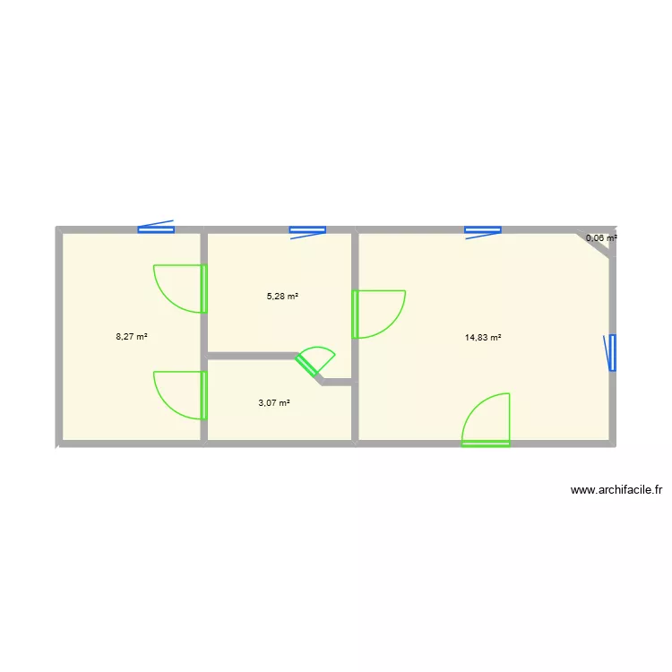 LA HAVANE. Plan de 5  et 32 m²