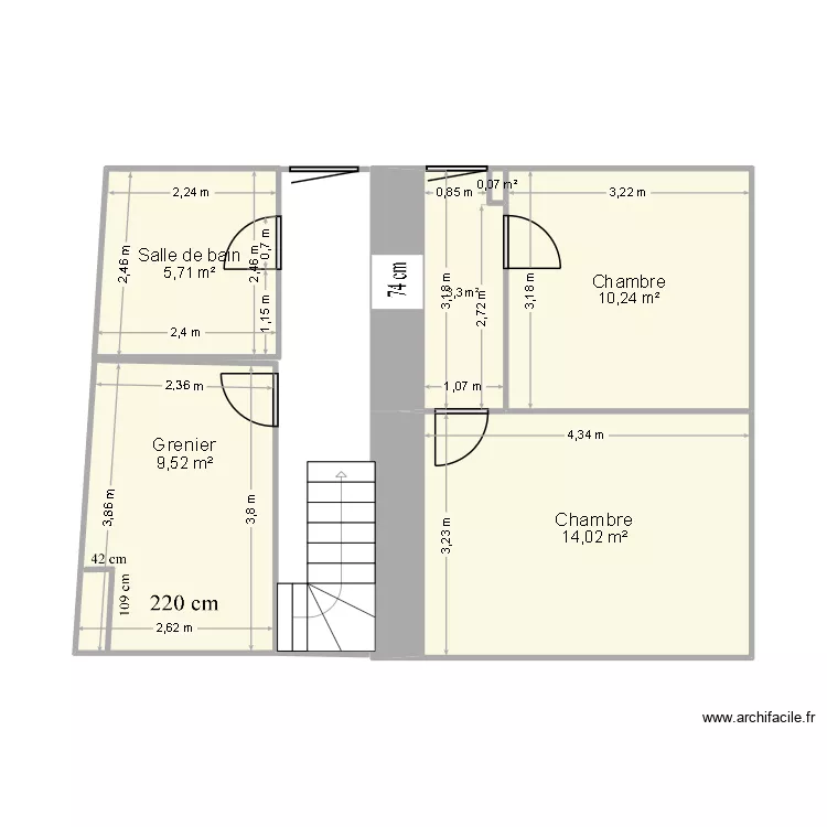 &eacute;tage. Plan de 