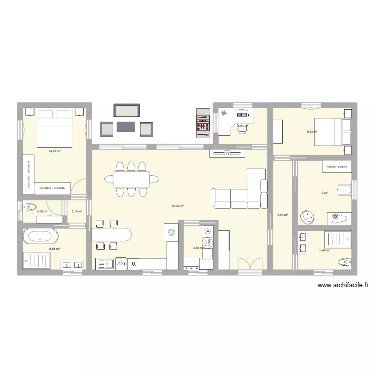 Maison 2. Plan de 