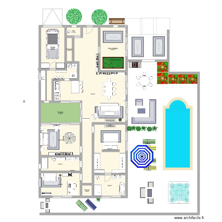 frank. Plan de 13 pièces et 195 m2