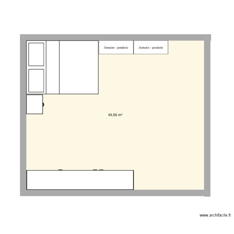 plan de techno. Plan de 1 pièce et 50 m2