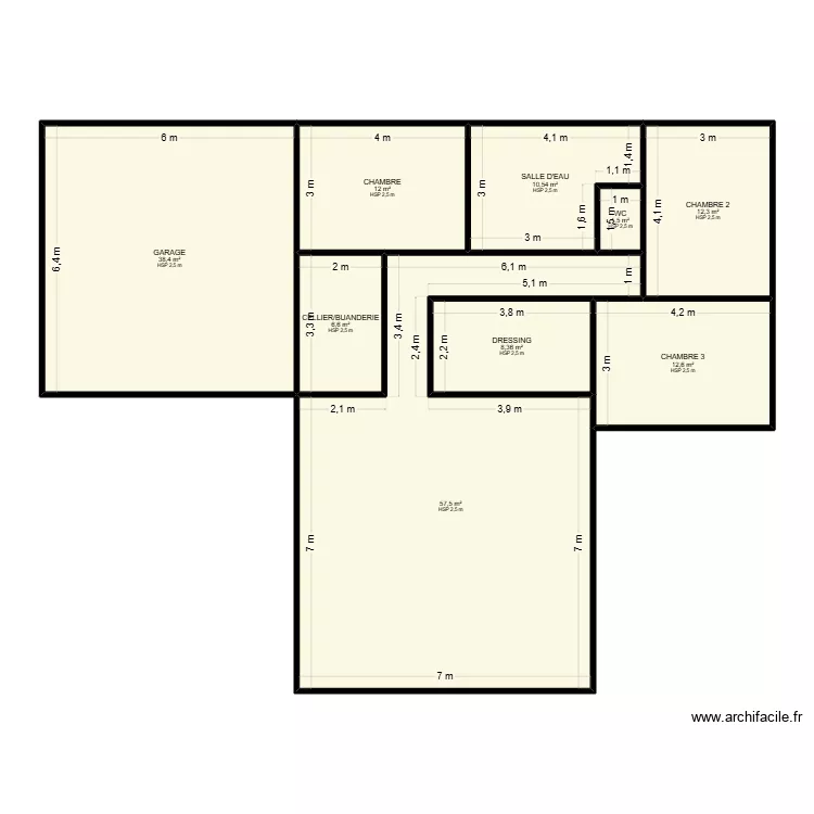 Maison en L. Plan de 9 et 160 m² Maison en L. Plan de 9 et 160 m²