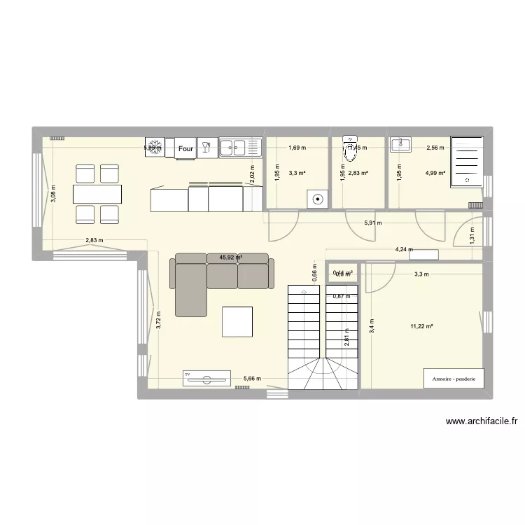 f6alençon. Plan de 6 Pièces et 69 m² f6alençon. Plan de 6 Pièces et 69 m²