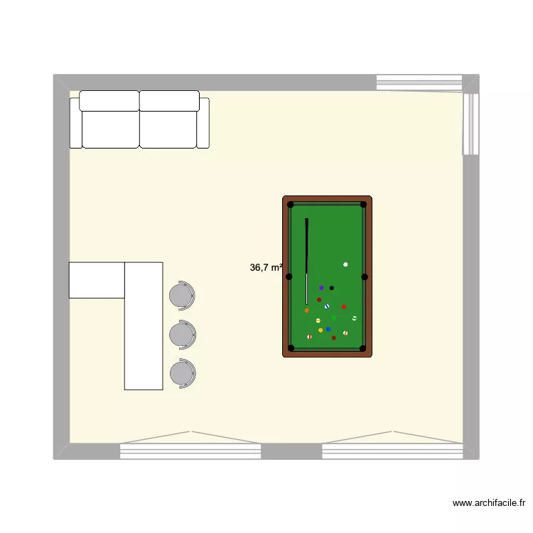 billard. Plan de 1 et 37 m² billard. Plan de 1 et 37 m²