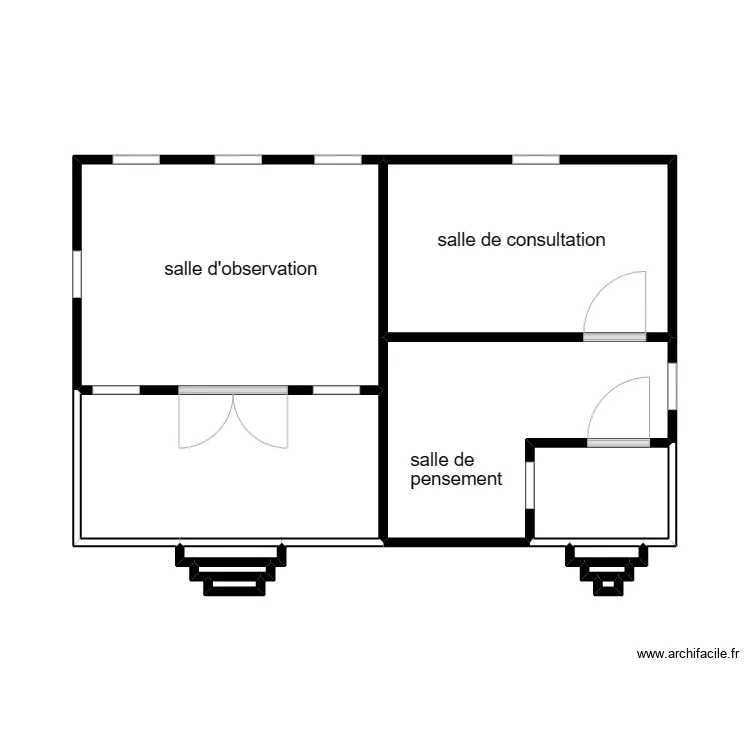 vu en plan dispensaire isol&eacute; de adjohou&eacute;. Plan de 
