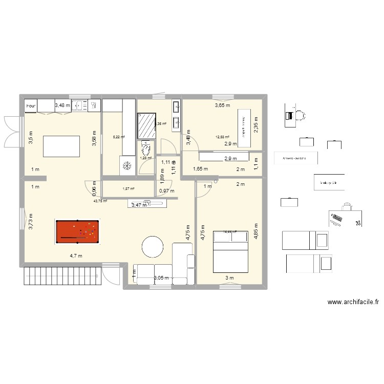 la corniche 04. Plan de 13 pièces et 156 m2