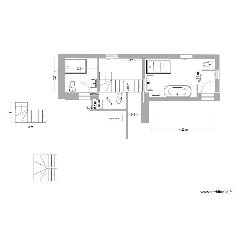 PLAN SDB 2.2. Plan de 0 pièce et 0 m2