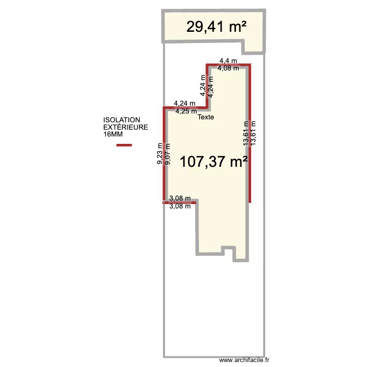 ISOLATION. Plan de 2  et 137 m²