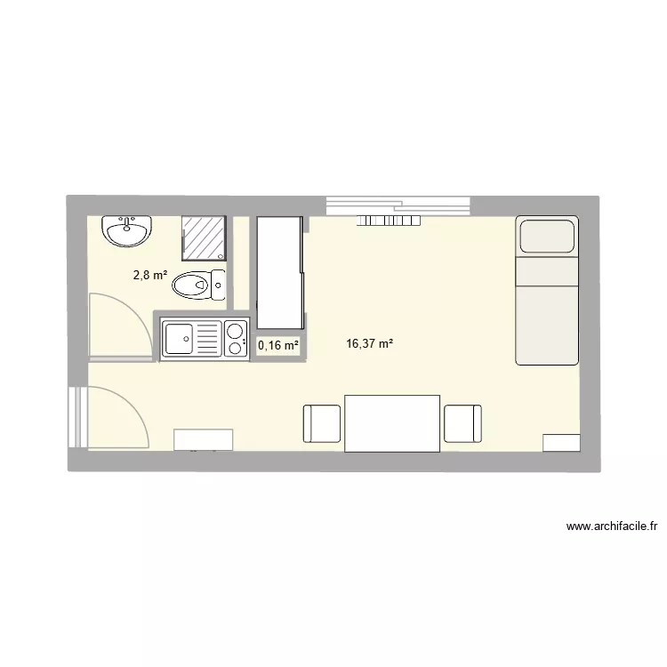 PLAN CAMPUS 1. Plan de 3 Pièces et 19 m² PLAN CAMPUS 1. Plan de 3 Pièces et 19 m²