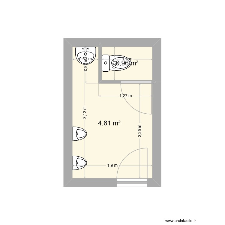 Sanitaire Homme. Plan de 0 pièce et 0 m2