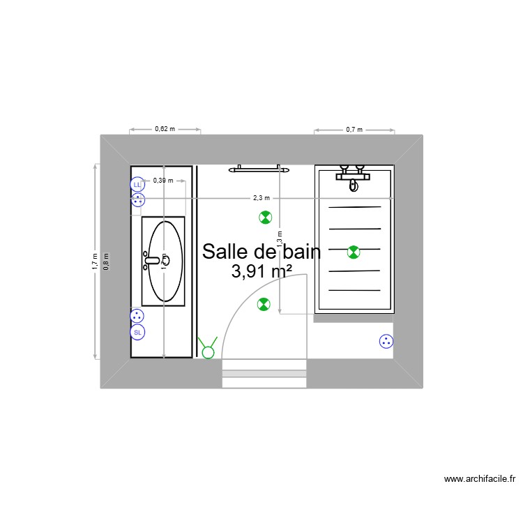 salle d\'eau. Plan de 0 pièce et 0 m2
