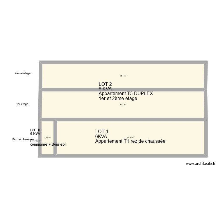 Plan de découpage ENEDIS. Plan de 4 pièces et 97 m2