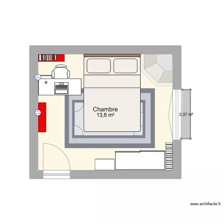 plan chambre. Plan de 1 et 14 m² plan chambre. Plan de 1 et 14 m²