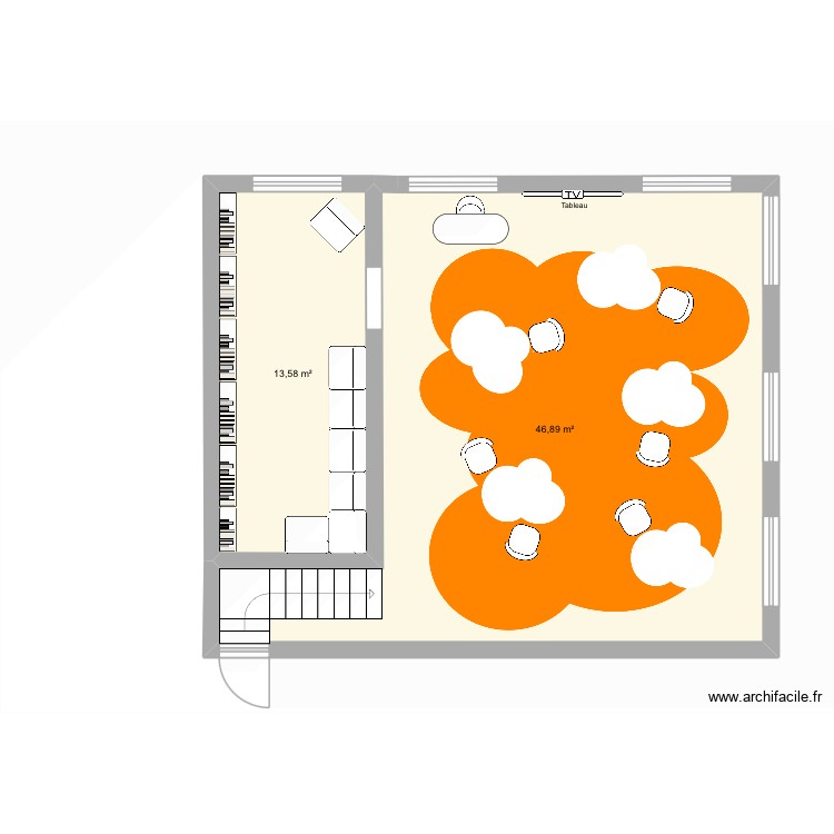 .Classe retro. Plan de 0 pièce et 0 m2
