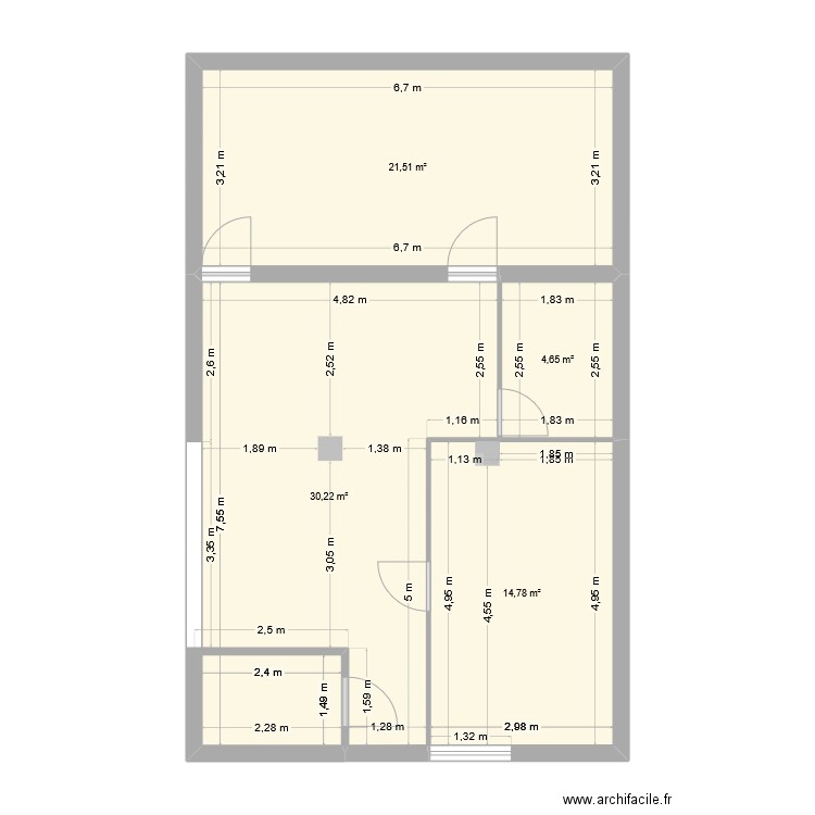 2dPLAN. Plan de 4 pièces et 71 m2