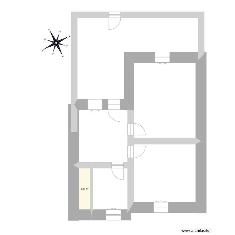 maison sfax. Plan de 1 pièce et 2 m2
