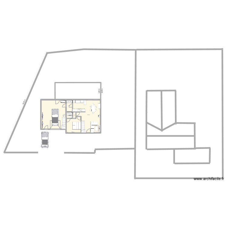 futur projet. Plan de 6 pièces et 101 m2