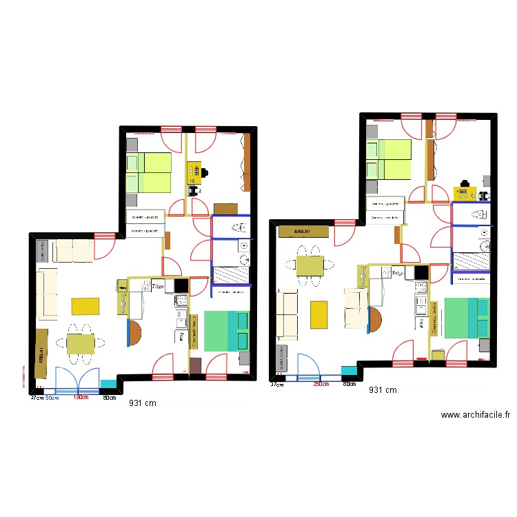 BELLEVILLE  LE 26 DEC 23. Plan de 4 pièces et 165 m2