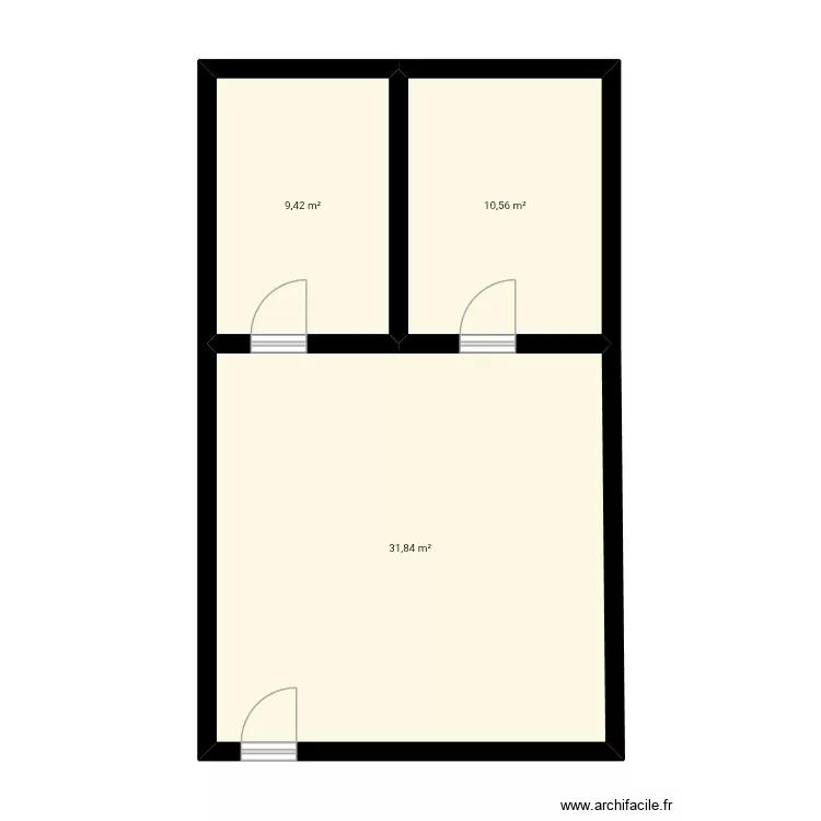 Studio EVO & GO 52. Plan de 3  et 52 m²