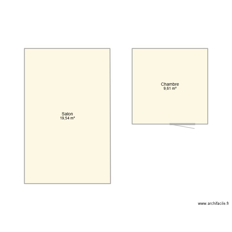 brouillon. Plan de 2 pièces et 29 m2