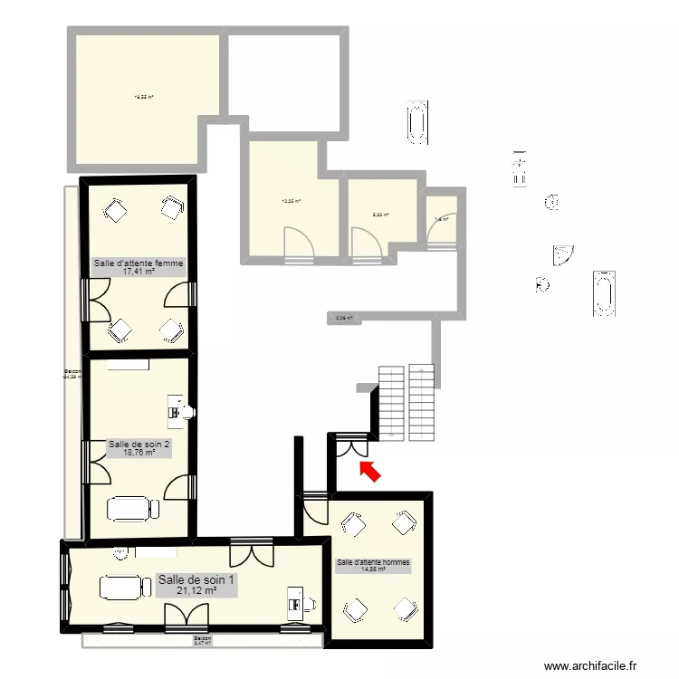 bira2. Plan de 11  et 117 m²