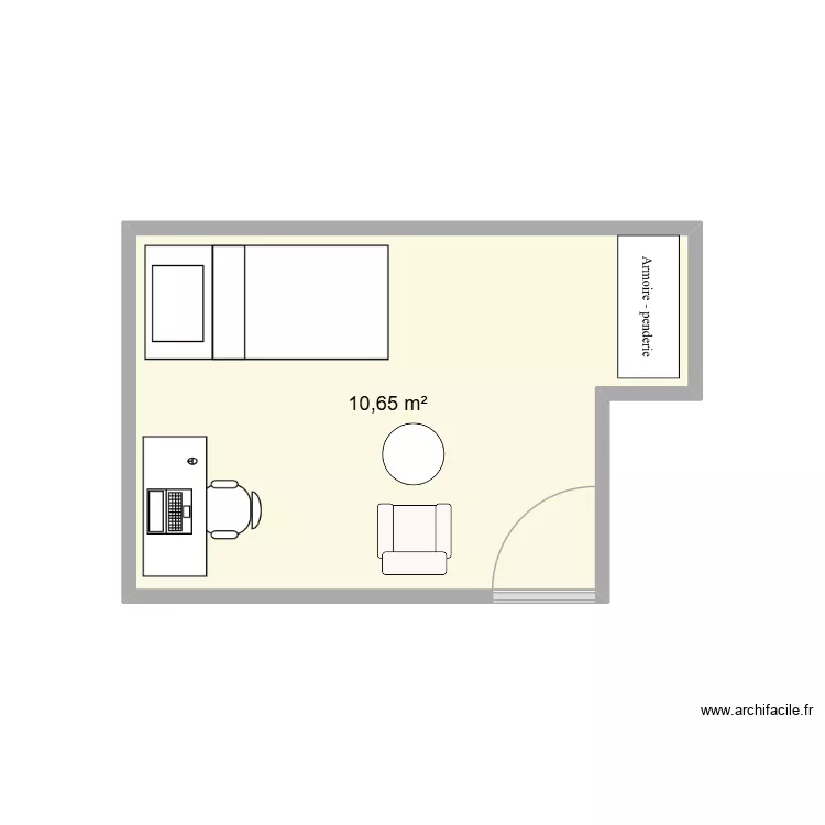 chambre 2eme jardin. Plan de 1  et 11 m²