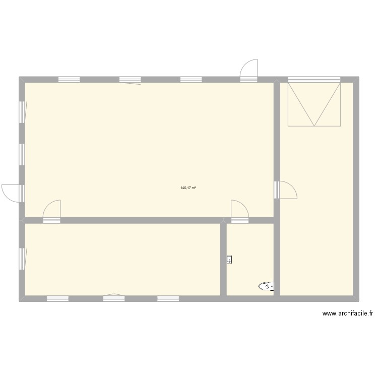 Bureau de Piste 2. Plan de 1 pièce et 140 m2