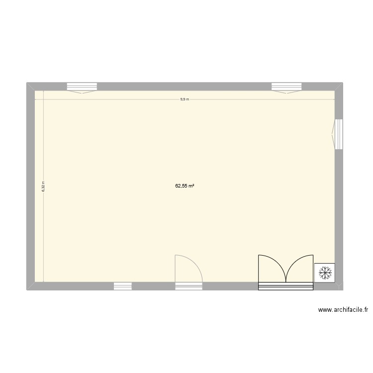 nottonville maison. Plan de 1 pièce et 63 m2
