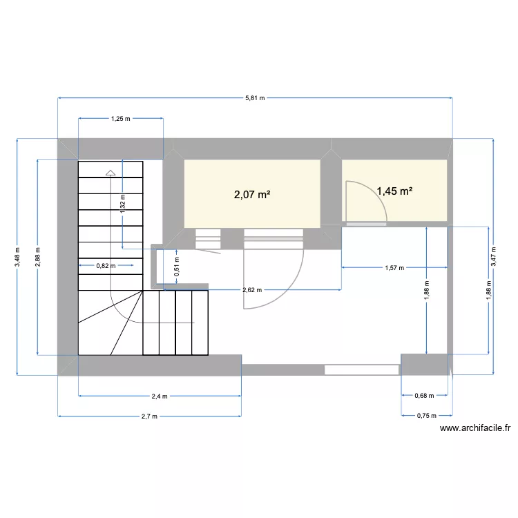 Entrée 1. Plan de 2 et 4 m² Entrée 1. Plan de 2 et 4 m²