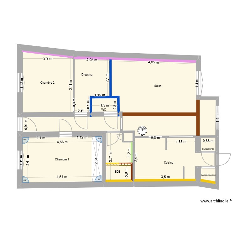 Last Plan VF v meublé. Plan de 15 pièces et 106 m2