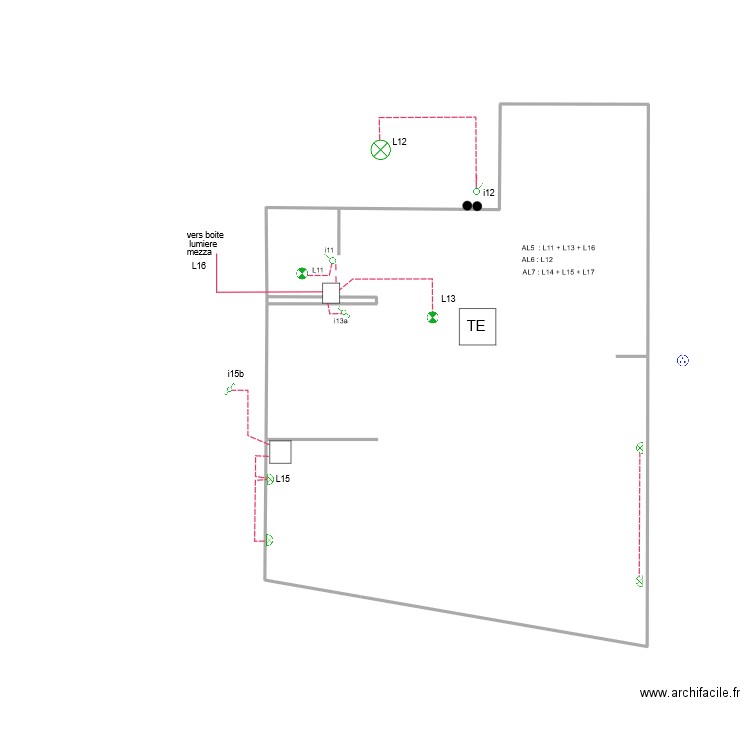 lumiere 2 eme final a finir. Plan de 1 pièce et 46 m2