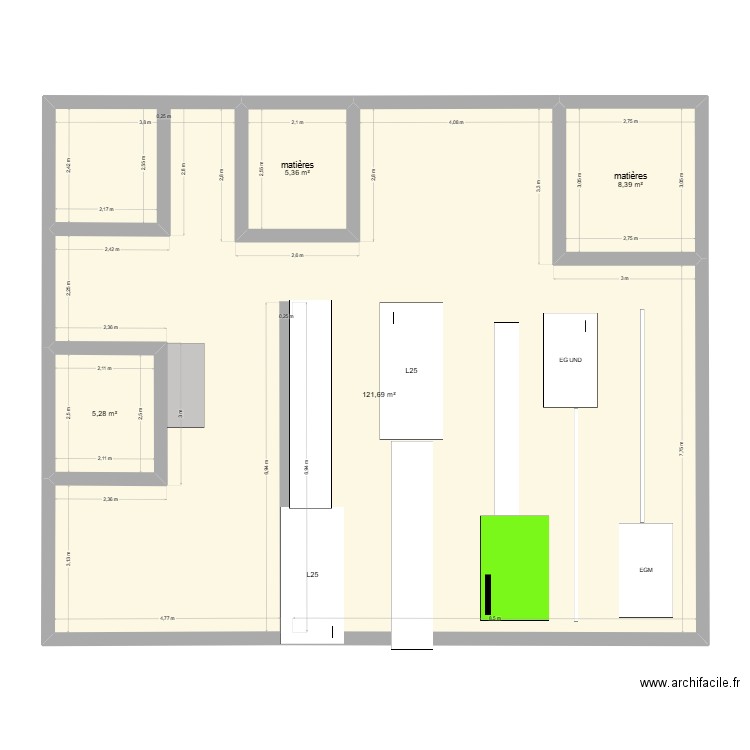 plan 01. Plan de 4 pièces et 141 m2