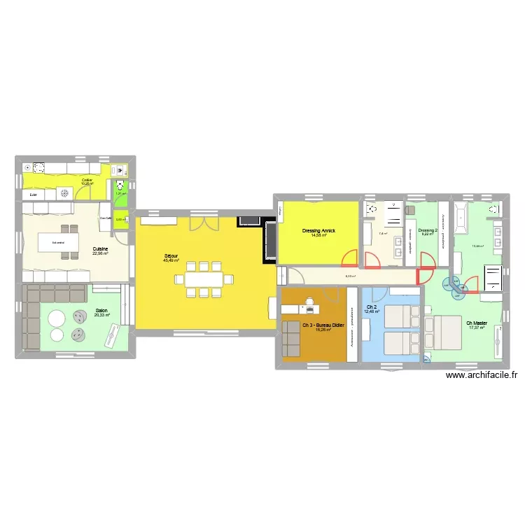 CRUYES - Projet V2_05-10. Plan de 14 Pièces et 196 m² CRUYES - Projet V2_05-10. Plan de 14 Pièces et 196 m²