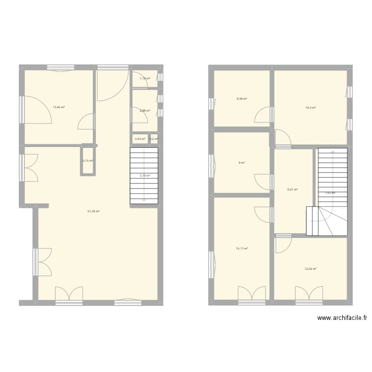 Maison V1. Plan de 15 pièces et 149 m2