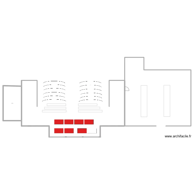 Amphi. Plan de 1 pièce et 63 m²