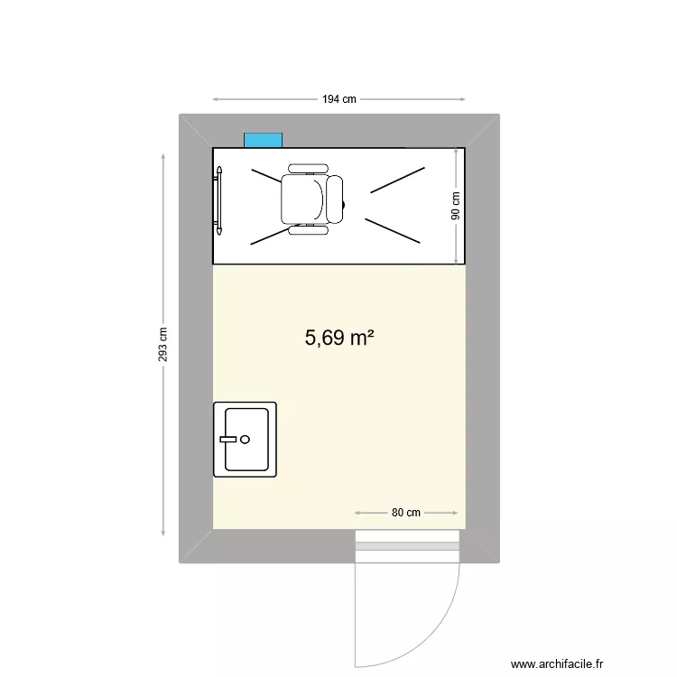 SDB RAMETTE adapt&eacute;e. Plan de 