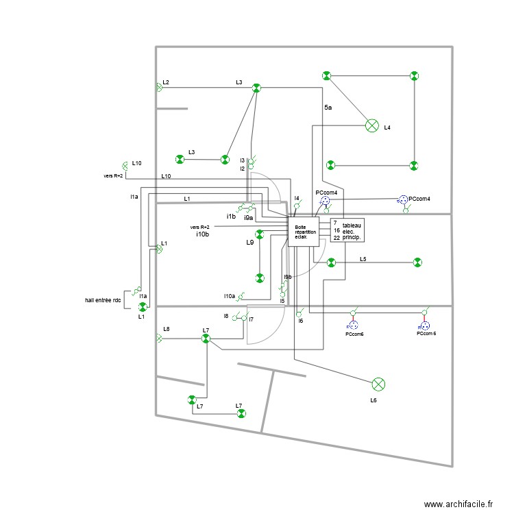 lumInaire R+1. Plan de 4 pièces et 52 m2
