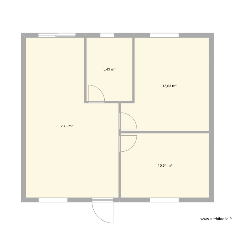 Cardonette. Plan de 4 pièces et 53 m2