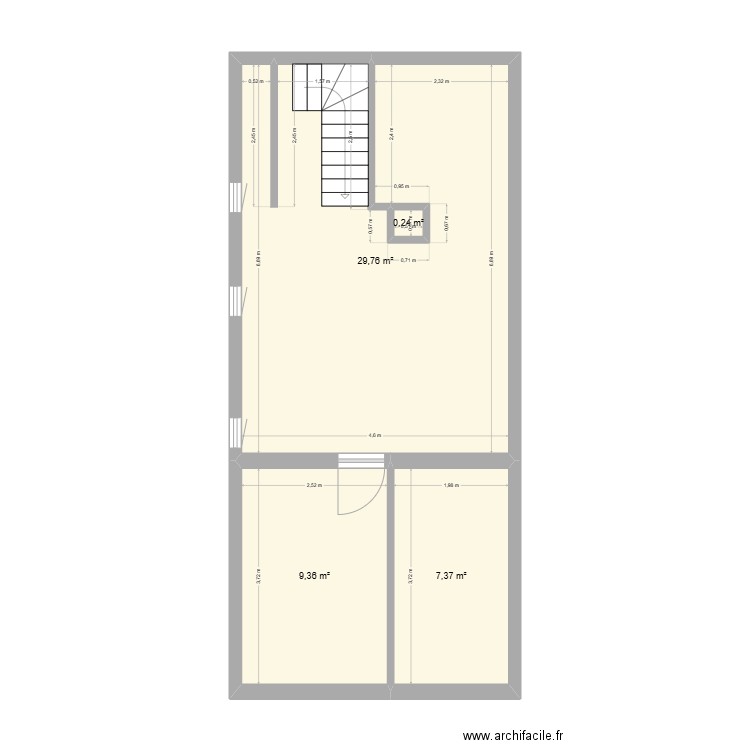 maison coul etage. Plan de 4 pièces et 47 m2