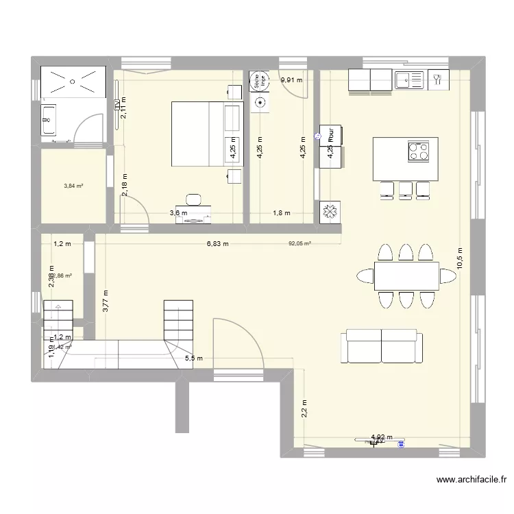 rdc djerba vers 3. Plan de 4  et 100 m²