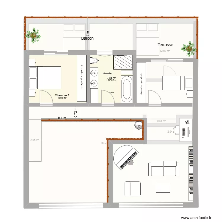 Cerisier 2. Plan de 21  et 411 m²