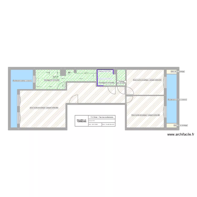 R4 - REVETEMENTS - BONNEFOI. Plan de 11 pièces et 87 m² R4 - REVETEMENTS - BONNEFOI. Plan de 11 pièces et 87 m²