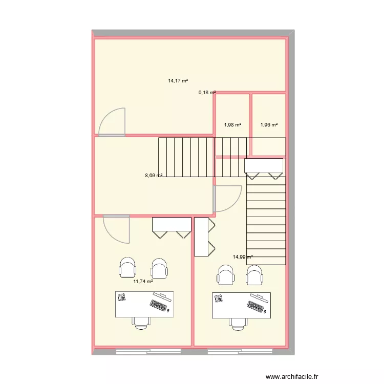 DEPOT - Mezzanine Local 2 - R+1. Plan de 7  et 54 m²
