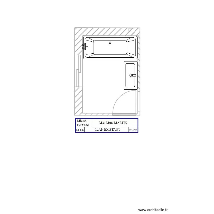 M.MARTIN EXISTANT. Plan de 1  et 4 m²