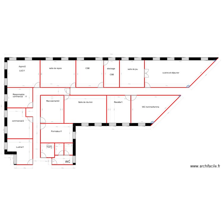 aile 3 rivery cotation. Plan de 11 pièces et 254 m2