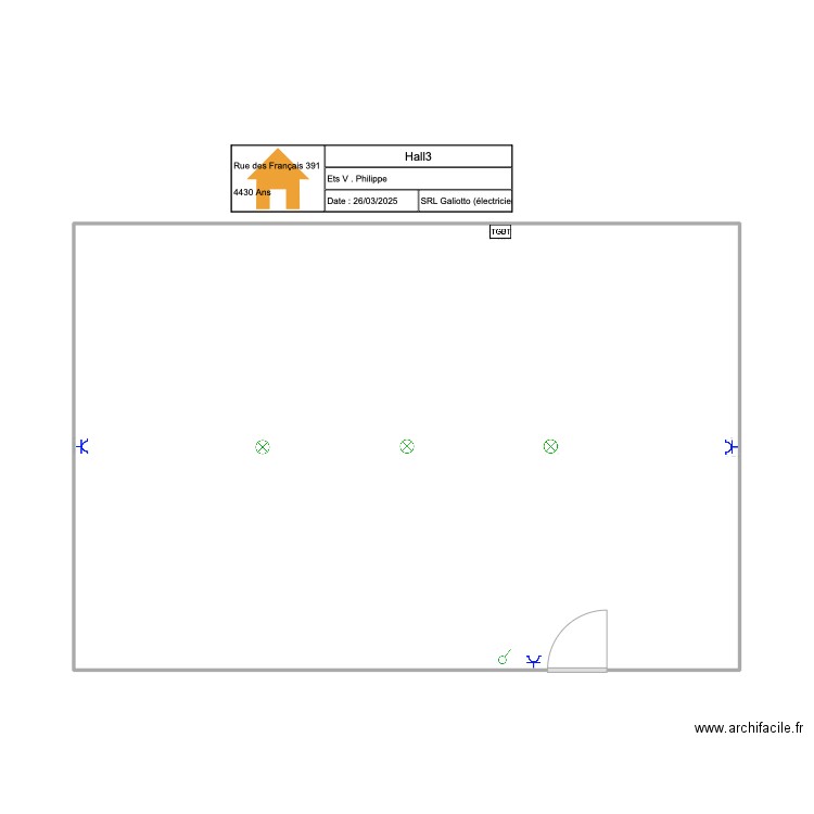 hall3. Plan de 1 pièce et 54 m2