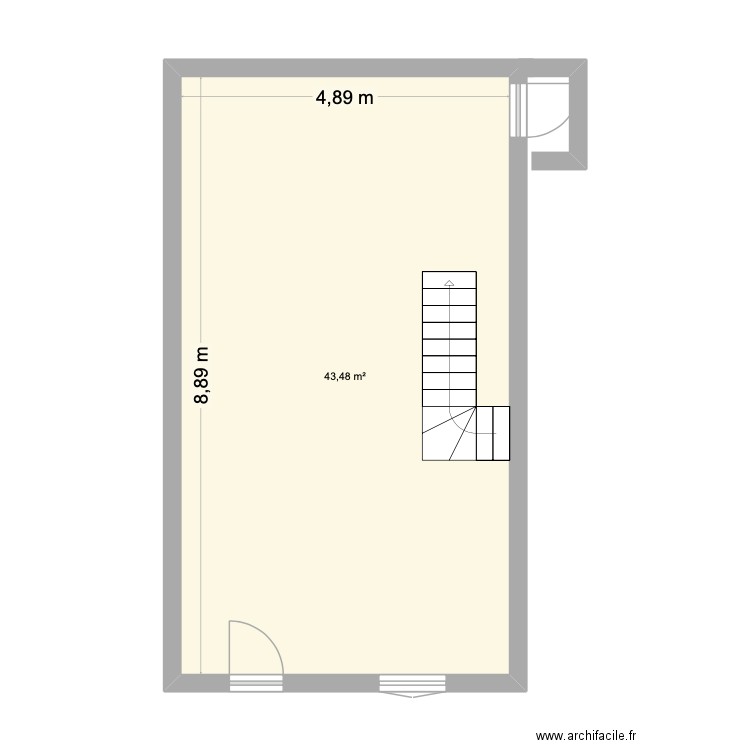 Catinat logement 3. Plan de 1 pièce et 43 m2