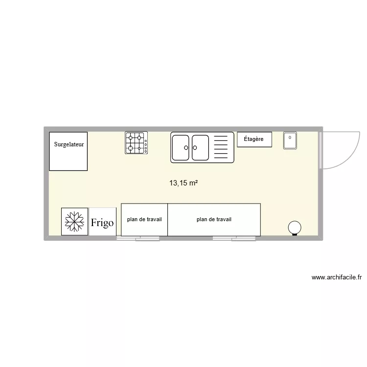 Plan labo. Plan de 1  et 13 m²