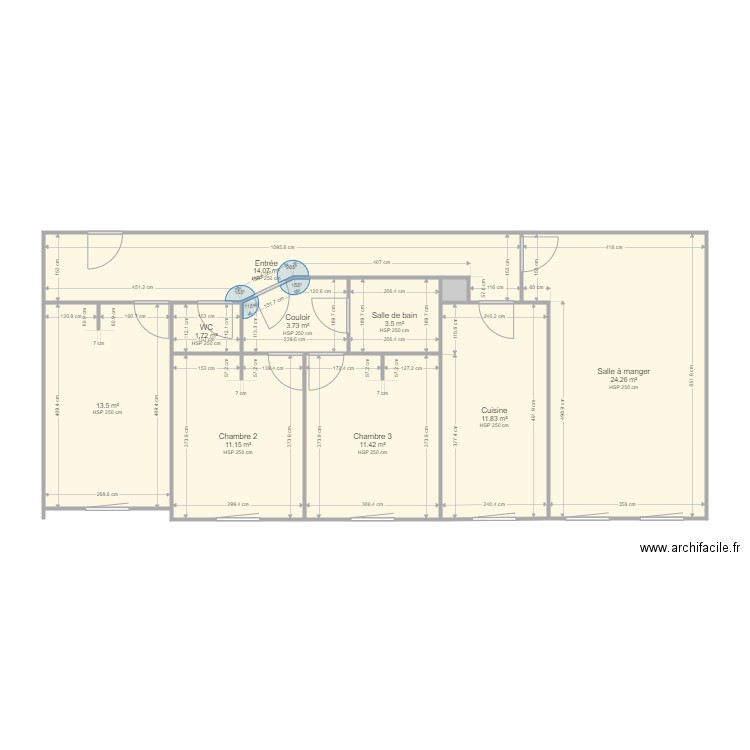 FONCIA EV A11. Plan de 10 pièces et 95 m2